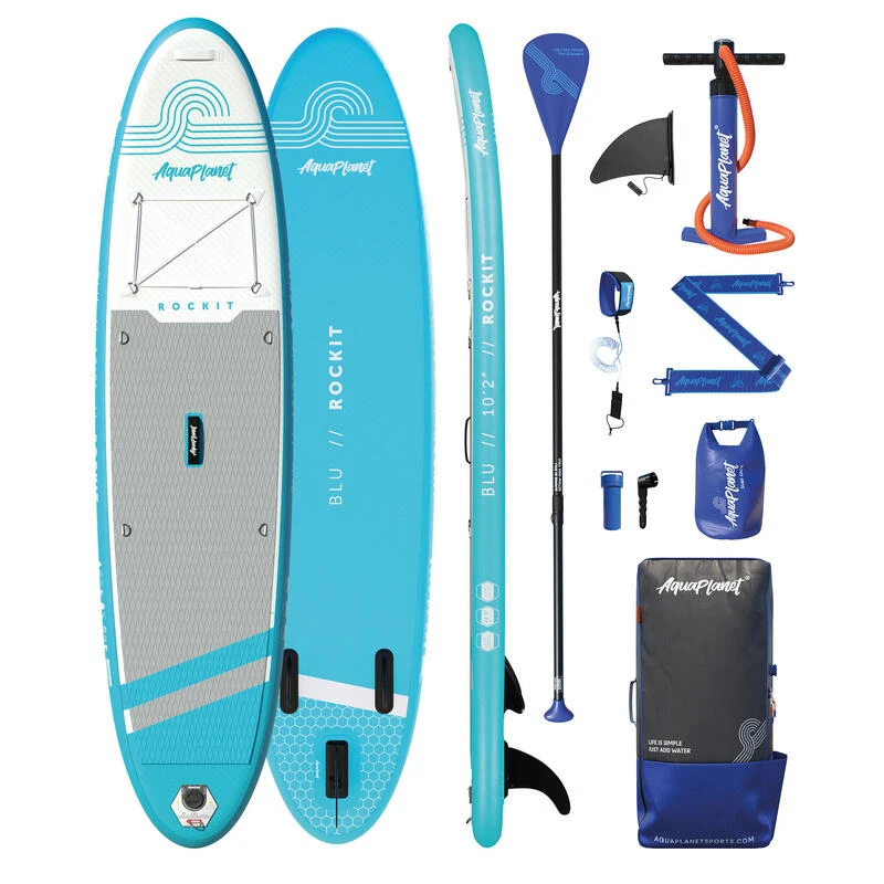 AQUAPLANET Kit De Planche Ă Pagaie Gonflable Pour Kayak - Rockit, Bleu