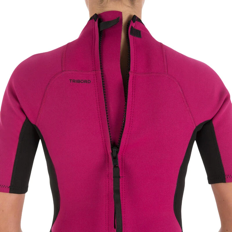 Tribord Combinaison Surf Shorty 100 Néoprène Femme Violet – Image 3