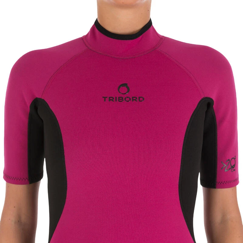 Tribord Combinaison Surf Shorty 100 Néoprène Femme Violet – Image 9