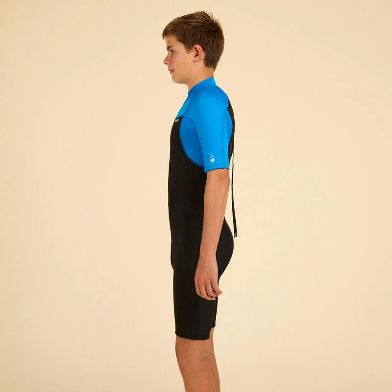 COMBINAISON SURF SHORTY 500 NEOPRENE 1.5MM GARCON BLEUE NOIRE – Image 9