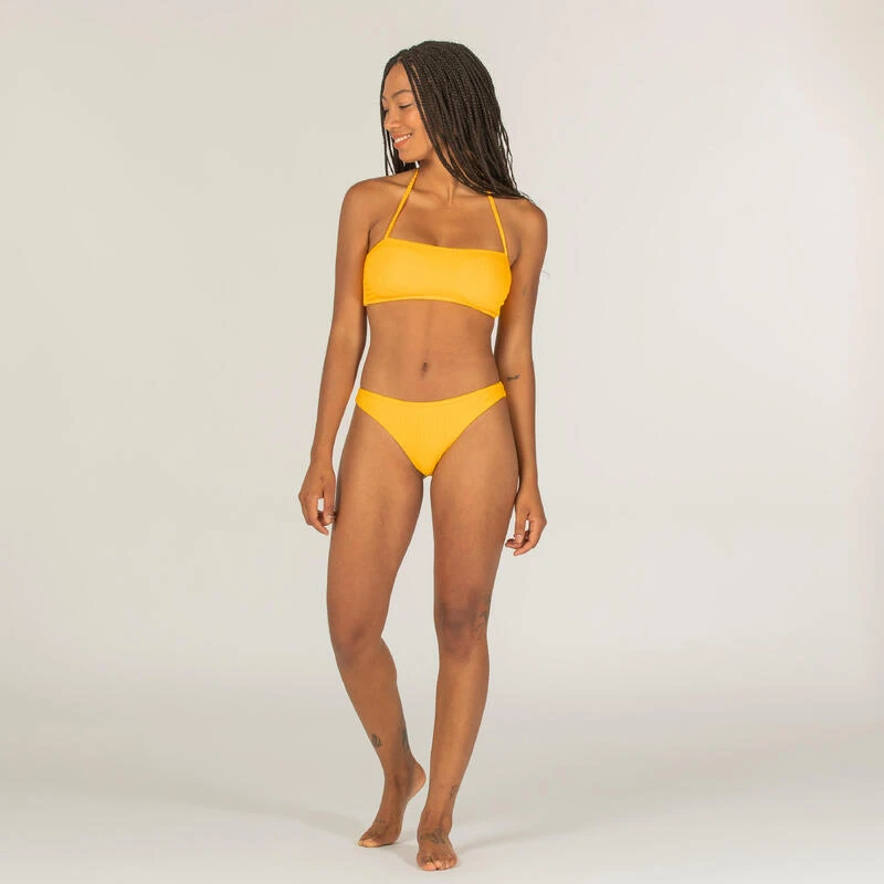 HAUT DE MAILLOT DE BAIN BANDEAU LAURA JAUNE AVEC COQUES AMOVIBLES – Image 4