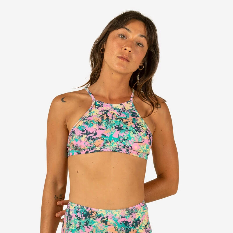 HAUT DE MAILLOT DE BAIN FEMME BRASSIÈRE DE SURF AVEC COQUES ANDREA PUNKY PINK – Image 2