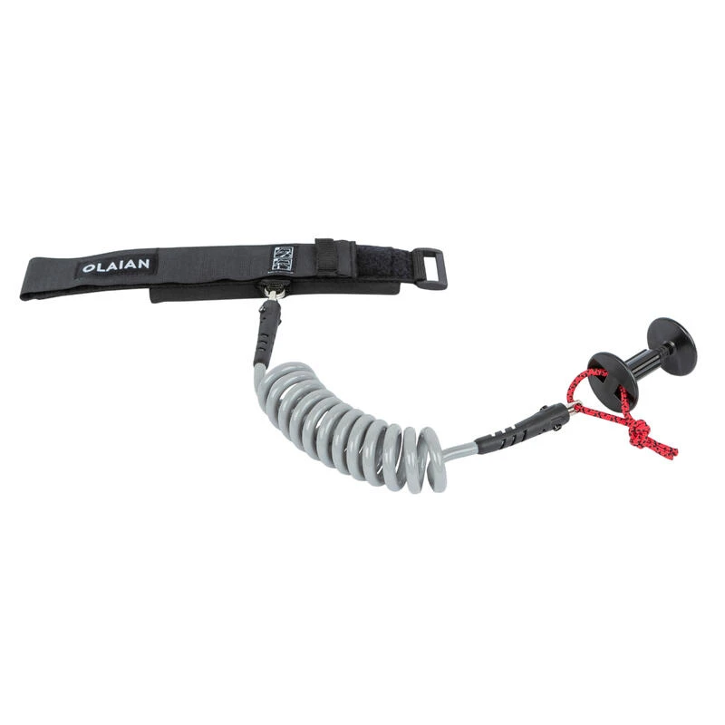 Leash Bodyboard 500 Gris 2 En 1 Poignet Biceps. Plug Inclus – Image 3