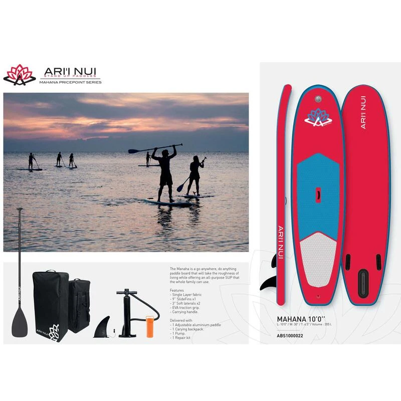 Planche De Stand Up Paddle Gonflable Mahana 10'0" Red – Image 3