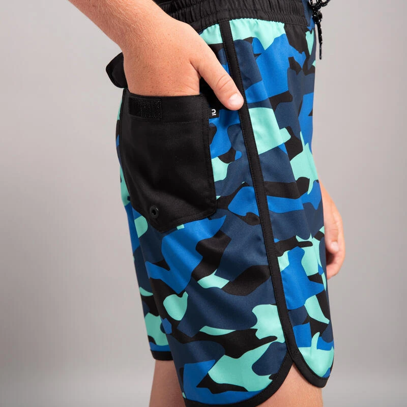 SHORT DE BAIN 500 BLEU CAMO – Image 8