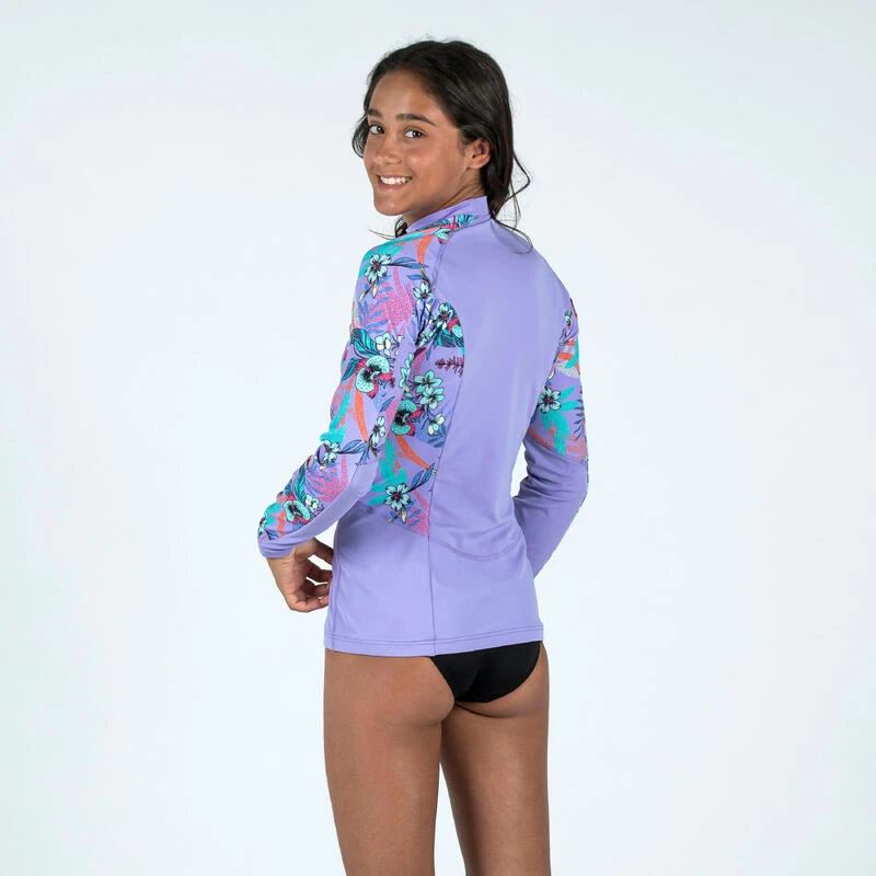 Tee Shirt Anti Uv Manches Longues Fille - 500 Orchid Violet – Image 2